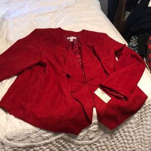 Red Faux Suede Jacket
